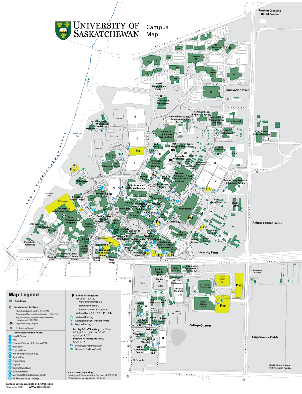 U Of S Campus Map Usask Maps | University Of Saskatchewan